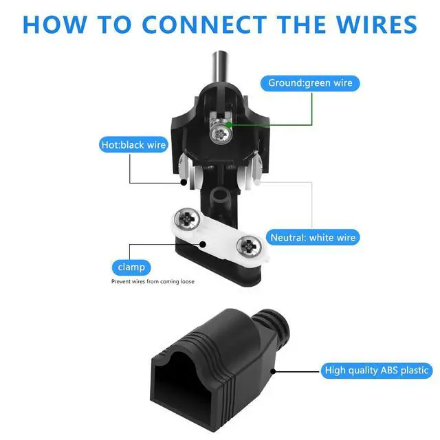 Alt view image 3 of 7 - 3 Prong Replacement Plug, 6 Pack Extension Cord Ends with 1 Screwdriver