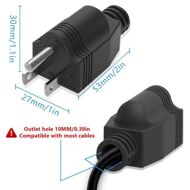 Alt view image 2 of 7 - 3 Prong Replacement Plug, 6 Pack Extension Cord Ends with 1 Screwdriver