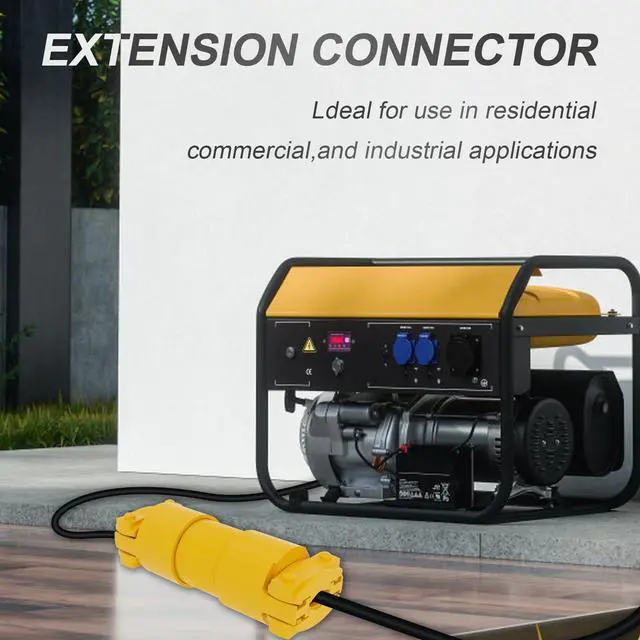 Alt view image 6 of 7 - Extension Cord Ends Male and Female Electrical Replacement Plug & Connector NEMA 5-15P & 5-15R 15A 125V Yellow Shell 2Pole 3Wire Straight Blade Plug Grounding Type.5 Set