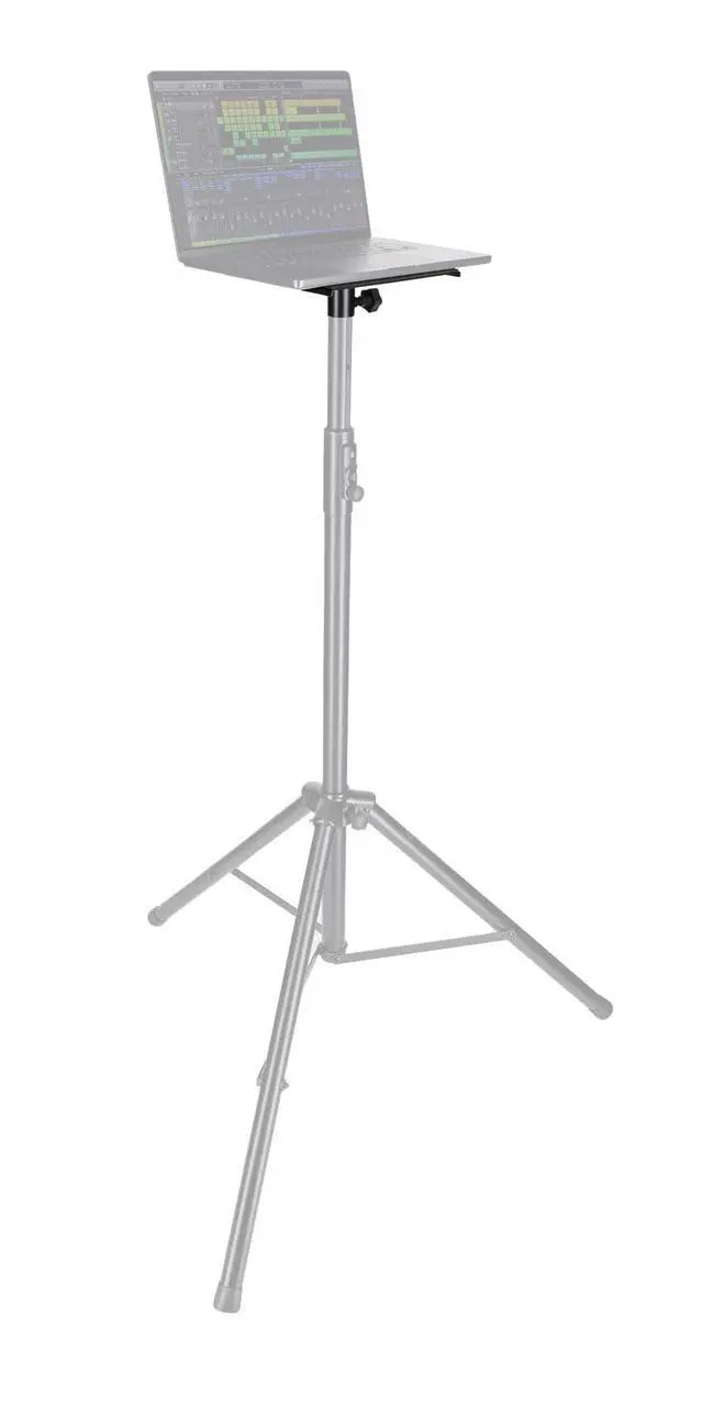 Alt view image 4 of 6 - ACC5 Laptop/Projector/Monitor Shelf, Fits 35MM Pole Mount Speaker Stands, 9.45" x 9" Platform, Foam Padding, 66 lbs. Capacity, for DJ/Pro Audio