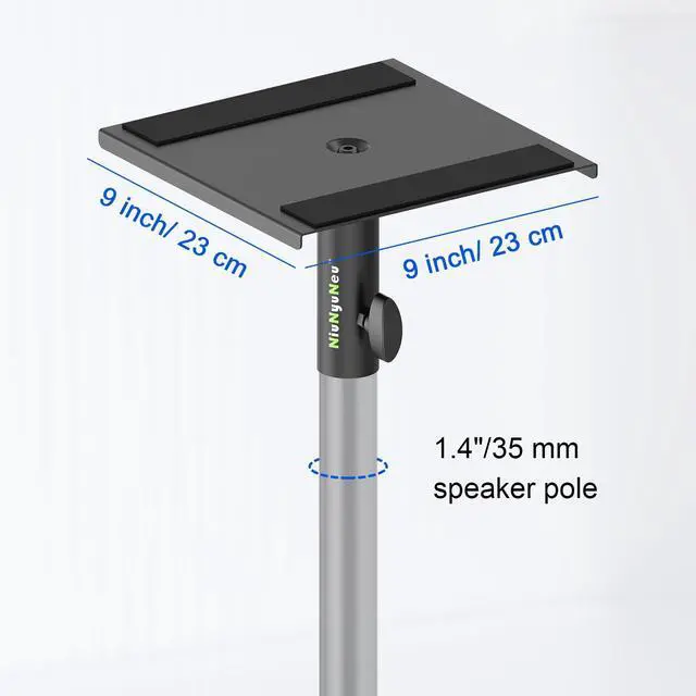 Alt view image 2 of 6 - Pair of Speaker Stand Mounting Plates - Pole Mount Removable Plates - Studio Monitor Stand Fit for Standard 35mm Speaker Pole