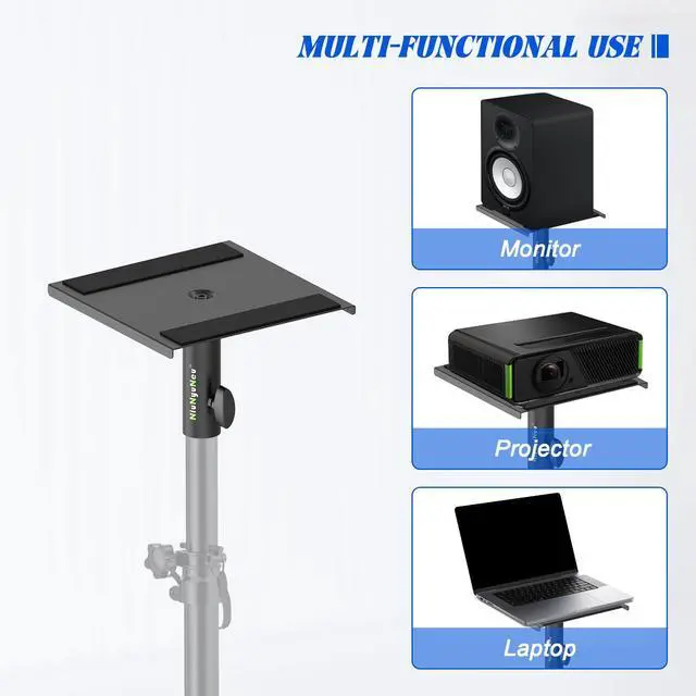 Alt view image 5 of 6 - Pair of Speaker Stand Mounting Plates - Pole Mount Removable Plates - Studio Monitor Stand Fit for Standard 35mm Speaker Pole