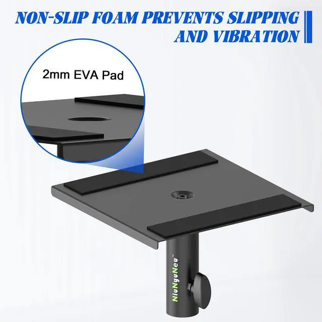 Alt view image 6 of 6 - Pair of Speaker Stand Mounting Plates - Pole Mount Removable Plates - Studio Monitor Stand Fit for Standard 35mm Speaker Pole