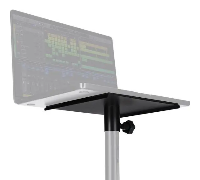 Alt view image 2 of 6 - ACC5 Laptop/Projector/Monitor Shelf, Fits 35MM Pole Mount Speaker Stands, 9.45" x 9" Platform, Foam Padding, 66 lbs. Capacity, for DJ/Pro Audio
