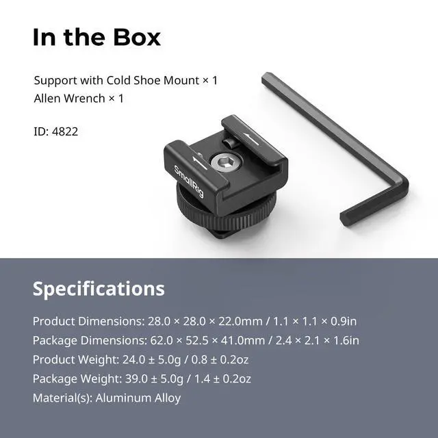 Alt view image 6 of 7 - Cold Shoe Mount Adapter for Wireless Microphone, for DJI Mic / Mic 2, for RODE Wireless Go II, for Saramonic BLink 900 B, for Hollyland C1, with 1/4"-20 Threaded Hole, Anti Drop Design - 4822