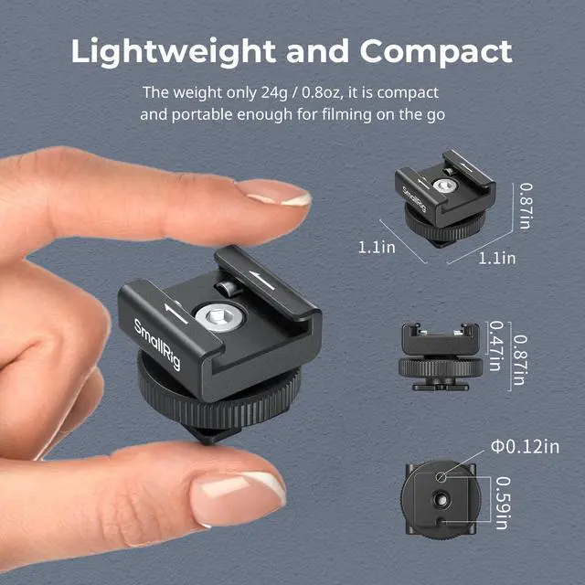 Alt view image 4 of 7 - Cold Shoe Mount Adapter for Wireless Microphone, for DJI Mic / Mic 2, for RODE Wireless Go II, for Saramonic BLink 900 B, for Hollyland C1, with 1/4"-20 Threaded Hole, Anti Drop Design - 4822