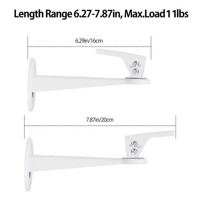 Alt view image 2 of 7 - Mini Projector Wall Mount Bracket, Universal 360° Rotation, 7.8in Adjustable Arm, for CCTV Security Camera, Webcam, Small Projector (White, 8 lbs)