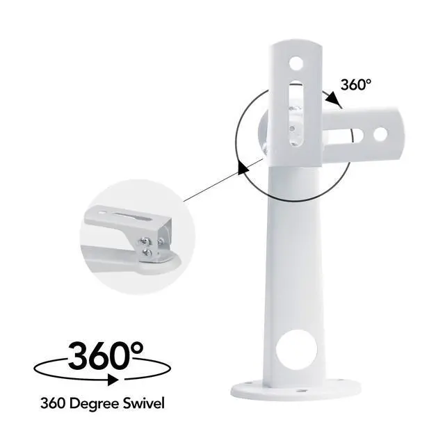 Alt view image 3 of 7 - Mini Projector Wall Mount Bracket, Universal 360° Rotation, 7.8in Adjustable Arm, for CCTV Security Camera, Webcam, Small Projector (White, 8 lbs)