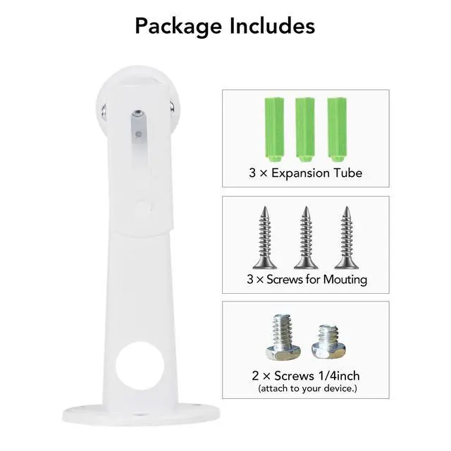 Alt view image 7 of 7 - Mini Projector Wall Mount Bracket, Universal 360° Rotation, 7.8in Adjustable Arm, for CCTV Security Camera, Webcam, Small Projector (White, 8 lbs)