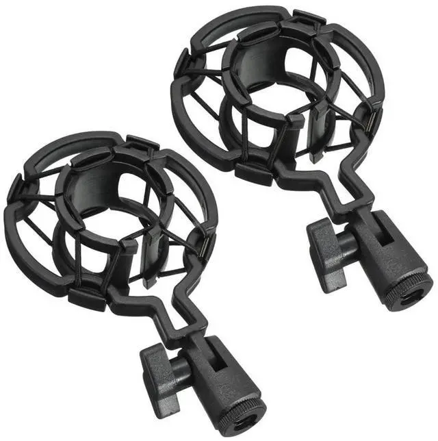Main image of 2 Pack Microphone Shock Mount Clip Universal Mic Shock Mounts Holder Anti-Vibration Spider Bracket for Handheld Microphone Dynamic Mic Stand Stereo Diaphragm Condenser Microphone Boom Arm