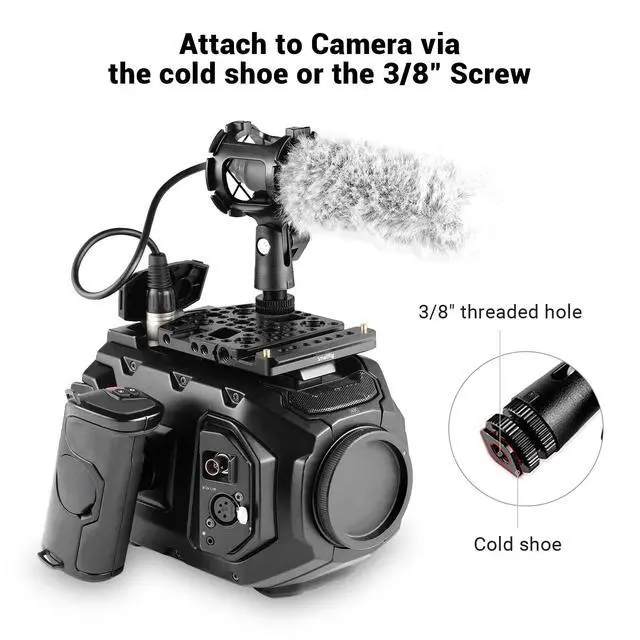 Alt view image 4 of 6 - Microphone Shock Mount Cold Shoe Pinch for Camera Shoe Boompole