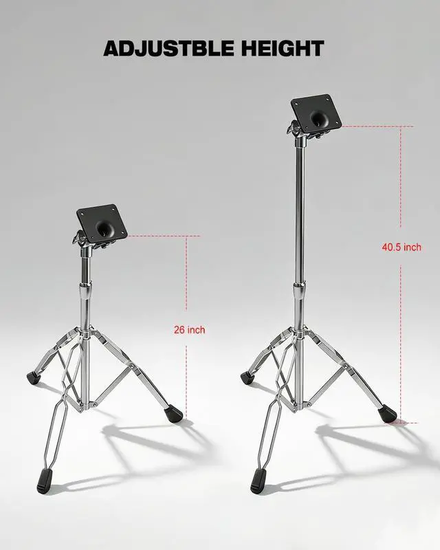 Alt view image 3 of 7 - PPS101 Electronic Mounting Stand With Module Mount Plate, Double Braced Drum Pad Stand For Sample Pad/Multipad/Electric Drum Module, Chrome