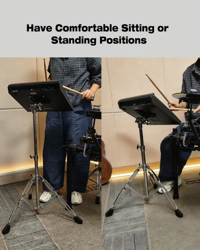 Alt view image 5 of 7 - PPS101 Electronic Mounting Stand With Module Mount Plate, Double Braced Drum Pad Stand For Sample Pad/Multipad/Electric Drum Module, Chrome