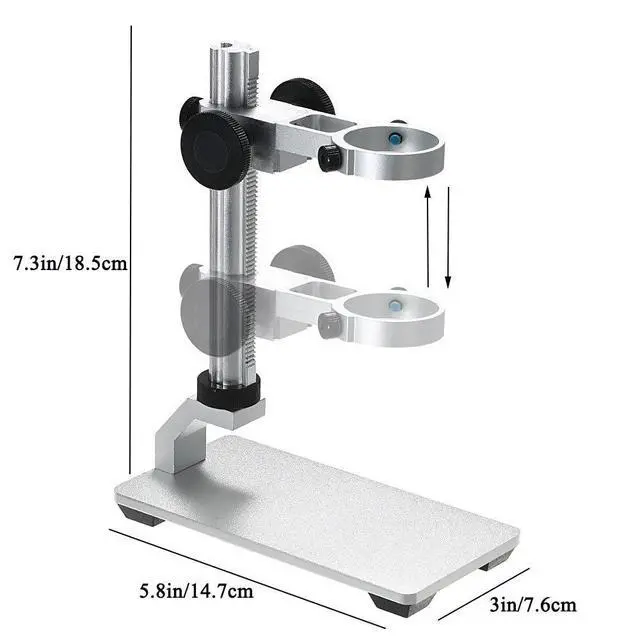 Alt view image 2 of 6 - Aluminium Alloy Universal Adjustable Professional Base Stand Holder Desktop Support Bracket for Max 1.4" in Diameter USB Digital Microscope Endoscope Magnifier Loupe Camera