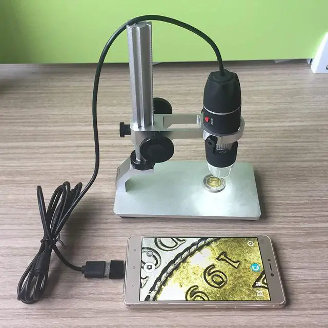 Alt view image 4 of 6 - Aluminium Alloy Universal Adjustable Professional Base Stand Holder Desktop Support Bracket for Max 1.4" in Diameter USB Digital Microscope Endoscope Magnifier Loupe Camera
