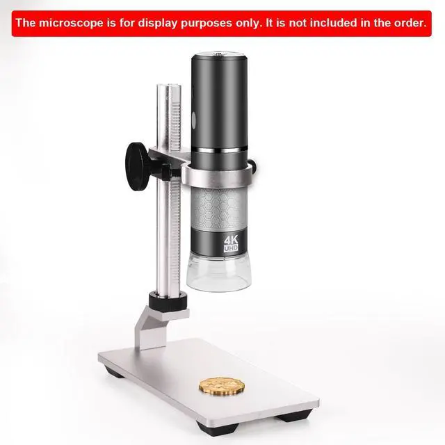 Alt view image 3 of 6 - Aluminium Alloy Universal Adjustable Professional Base Stand Holder Desktop Support Bracket for Max 1.4" in Diameter USB Digital Microscope Endoscope Magnifier Loupe Camera