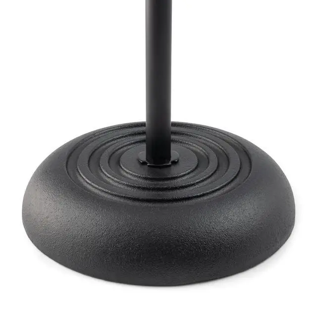 Alt view image 3 of 7 - MS7201B Round-Base Mic Stand (Supports Dynamic and Condenser Microphones, Height Adjustable 33"60", Standard 5/8"-27 Threading, 7 lb, 10" Metal Base, Rubber Feet, Cable-Management Clip)