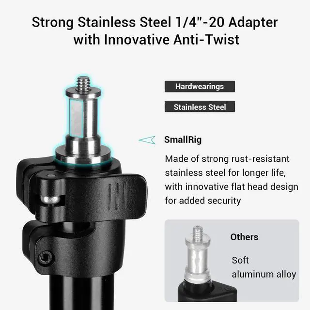 Alt view image 5 of 7 - Photography Light Stand 110"/9.2ft/280cm, Air-Cushioned Aluminum Photo Video Tripod Stand with 1/4" Screw for Softbox, Studio Light, Reflector and Ring Light, Max Load 8kg, RA-S280