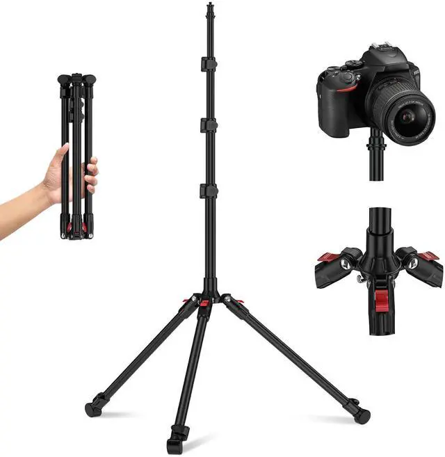 Main image of Extendable Light Stand Photography, 6.6ft/2m Light Tripod Stand for Travel, 13lb/6kg Heavy Duty Studio Lighting Stand for Continue Output Lighting, Flash, Strobe, Webcams, Camera, Softbox