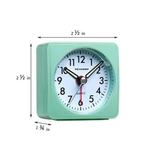 Alt view image 2 of 7 - Ultra Small, Battery Travel Alarm Clock with Snooze and Light