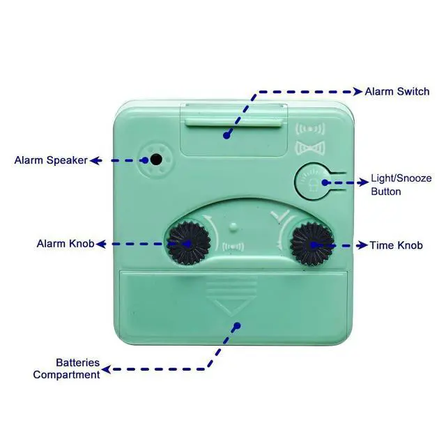 Alt view image 5 of 7 - Ultra Small, Battery Travel Alarm Clock with Snooze and Light
