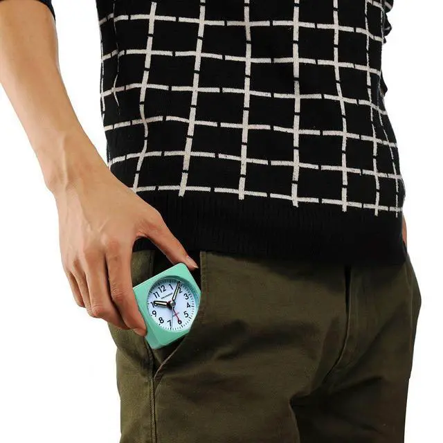 Alt view image 7 of 7 - Ultra Small, Battery Travel Alarm Clock with Snooze and Light