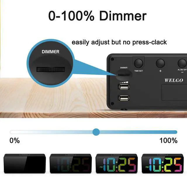 Alt view image 3 of 7 - 7.5 Inches Big Number Alarm Clock for Seniors & Kids