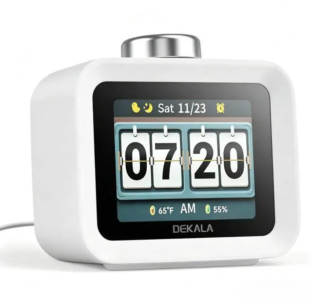 Main image of AuraDot Cute Aalarm Clock Temperature Humidity Monitor, White Noise Sound Machine for Sleep 30 Non-Loop Soothing Sounds, Animationed Sleep Screen, 7-Day Programmable 4 Alarm Clock