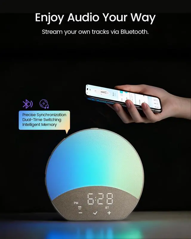 Alt view image 5 of 6 - Dual Alarm Sunrise Alarm Clock with Sound Machine, APP Control
