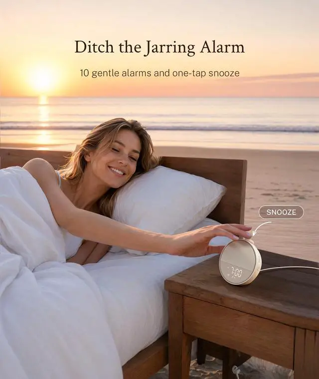 Alt view image 5 of 7 - Sound Machine, Alarm Clock, Night Light, Screen-Free Sleep Routine