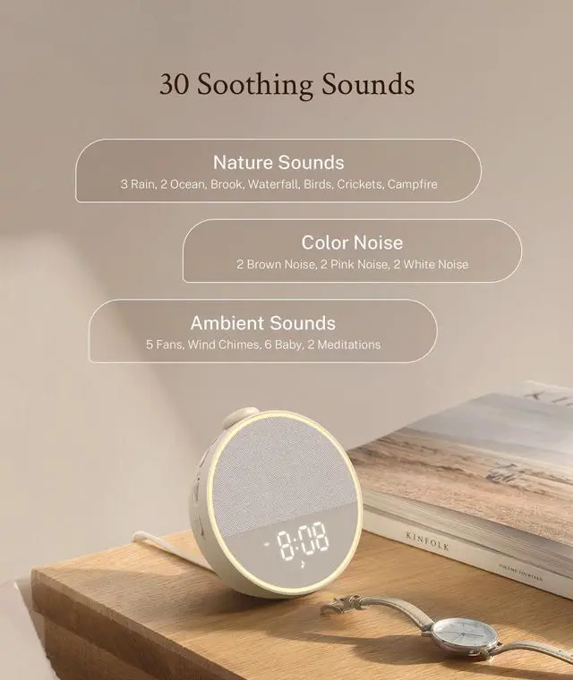Alt view image 4 of 7 - Sound Machine, Alarm Clock, Night Light, Screen-Free Sleep Routine