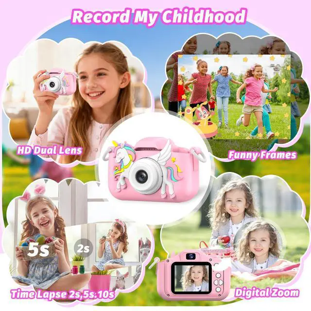 Alt view image 3 of 7 - Children's Camera Toys for Girls & Boys, 3-12 Years - 1080P HD Video Kids Digital Camera - Perfect for Christmas & Birthday Gifts
