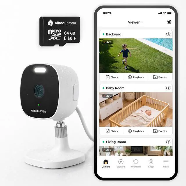 Main image of Plus 2 Smart Home Security Camera 2.5K, WiFi 2.4 & 5GHz, Indoor/Outdoor, IP65 Waterproof, LED Spotlight, Two-Way Audio, Color Night Vision, Baby/Pet Cam, App Powered (100M+ downloads)