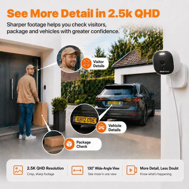 Alt view image 3 of 7 - Plus 2 Smart Home Security Camera 2.5K, WiFi 2.4 & 5GHz, Indoor/Outdoor, IP65 Waterproof, LED Spotlight, Two-Way Audio, Color Night Vision, Baby/Pet Cam, App Powered (100M+ downloads)