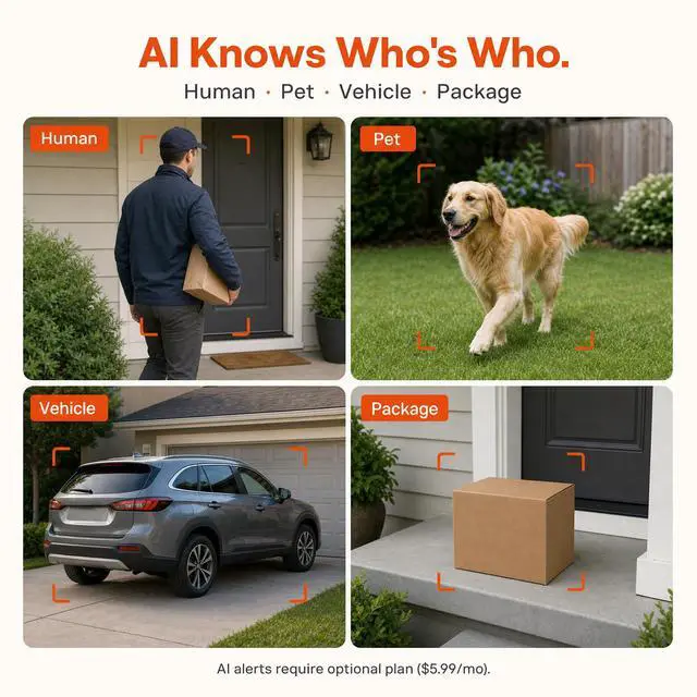 Alt view image 7 of 7 - 2K Solar-Powered Outdoor Security Camera, Wireless WiFi, Spotlight