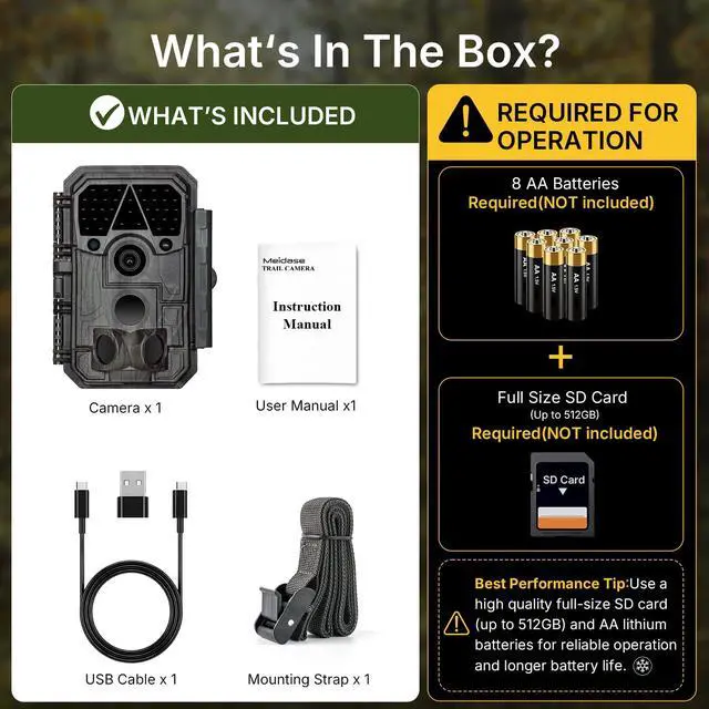 Alt view image 7 of 7 - P60 Pro Trail Camera, 2K 48MP, Clear 100ft Night Vision Motion Activated, Hunting Game Camera with Fast 0.1s Trigger Speed, IP66 Waterproof