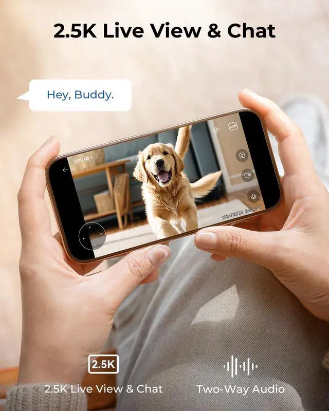 Alt view image 3 of 7 - 2.5K Indoor Camera, Room Camera for Bedroom, Dog/Pet/Baby/Nanny Cam with Xiaomi Home App, 360° Pan & Tilt Home Security Cam, Night Vision, Two Way Audio, 2.4GHz WiFi (C21 2 Pack)