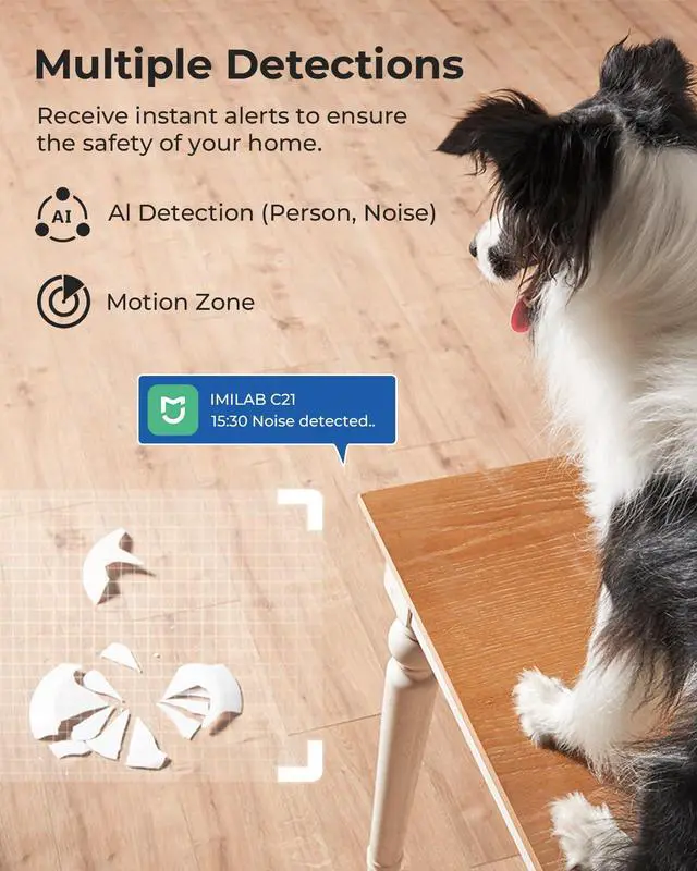 Alt view image 5 of 7 - 2.5K Indoor Camera, Room Camera for Bedroom, Dog/Pet/Baby/Nanny Cam with Xiaomi Home App, 360° Pan & Tilt Home Security Cam, Night Vision, Two Way Audio, 2.4GHz WiFi (C21 2 Pack)