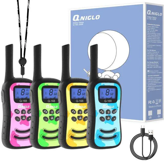 Main image of Rechargeable Walkie Talkies for Kids 4 Pack for Outdoor Camping Hiking