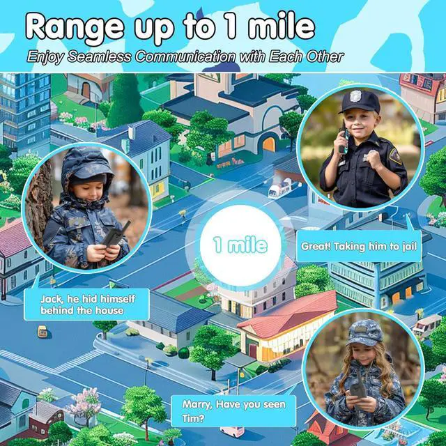 Alt view image 3 of 7 - Rechargeable Walkie Talkies for Kids 4 Pack for Outdoor Camping Hiking