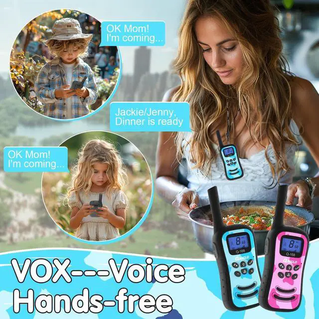 Alt view image 4 of 7 - Rechargeable Walkie Talkies for Kids 4 Pack for Outdoor Camping Hiking