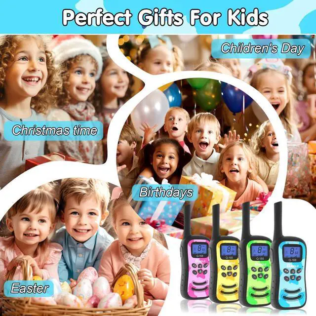 Alt view image 7 of 7 - Rechargeable Walkie Talkies for Kids 4 Pack for Outdoor Camping Hiking