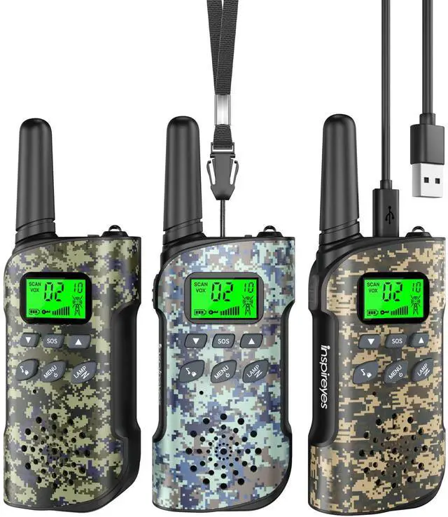 Main image of Kids Walkie Talkies, Rechargeable 3 Pack Long Range 2-Way Radios