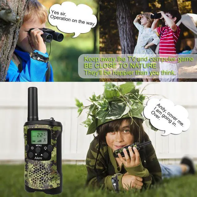Alt view image 2 of 7 - Walkie Talkies for Kids 22 Channel 2 Way Radio 3 Miles Long Range Handheld Walkie Talkies Durable Toy Best Birthday Gifts for 6 Year Old Boys and Girls fit Adventure Game Camping (Green Camo 1)