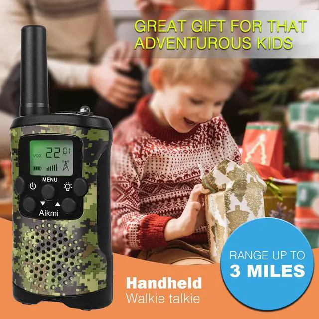 Alt view image 3 of 7 - Walkie Talkies for Kids 22 Channel 2 Way Radio 3 Miles Long Range Handheld Walkie Talkies Durable Toy Best Birthday Gifts for 6 Year Old Boys and Girls fit Adventure Game Camping (Green Camo 1)