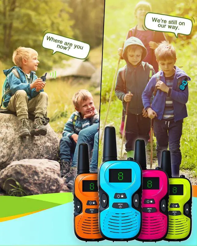 Alt view image 6 of 7 - Walkie Talkies for Kids Long Range: 4 Pack 4-Color Replaceable Back Shell