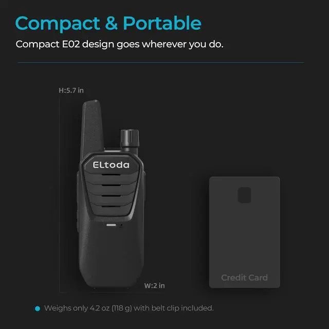 Alt view image 2 of 7 - E02 Walkie Talkies Long Range Rechargeable Two Way Radio for Adults