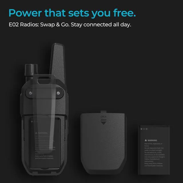 Alt view image 3 of 7 - E02 Walkie Talkies Long Range Rechargeable Two Way Radio for Adults