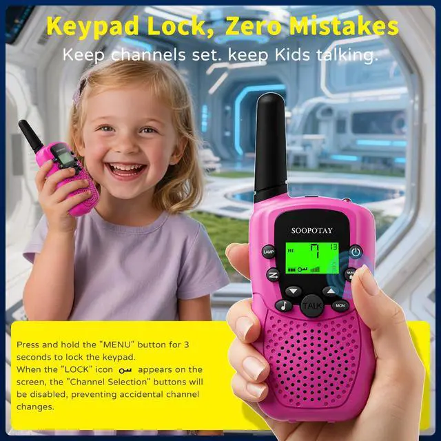 Alt view image 7 of 7 - Rechargeable Walkie Talkies for Kids 3 Pack, Walkie Talkie Toys for Girls Boys, Outdoor Toys/Outside Camping Games for Kids Age 4-8-12, Birthday Gifts for 4 5 6 7 8 9 10 Year Old