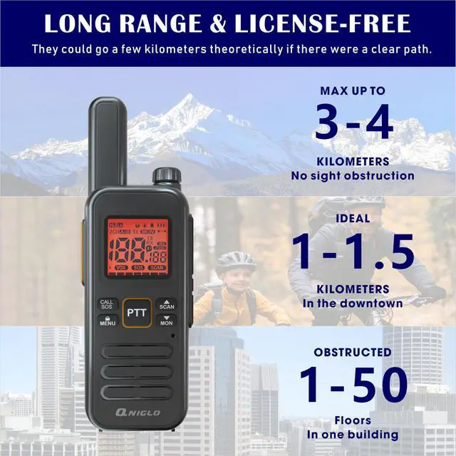 Alt view image 5 of 7 - FRS Rechargeable Walkie Talkies for Adults with Earpieces, Long Range Two-Way Radios, 10+ Features, VOX, SOS, 4-Day Standby - Ideal for Restaurant, Retail, Hospitality & Outdoor